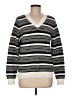 Rafaella Stripes Silver Pullover Sweater Size M - photo 1