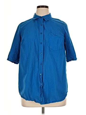 Woman Within 3/4 Sleeve Button-Down Shirt (view 1)