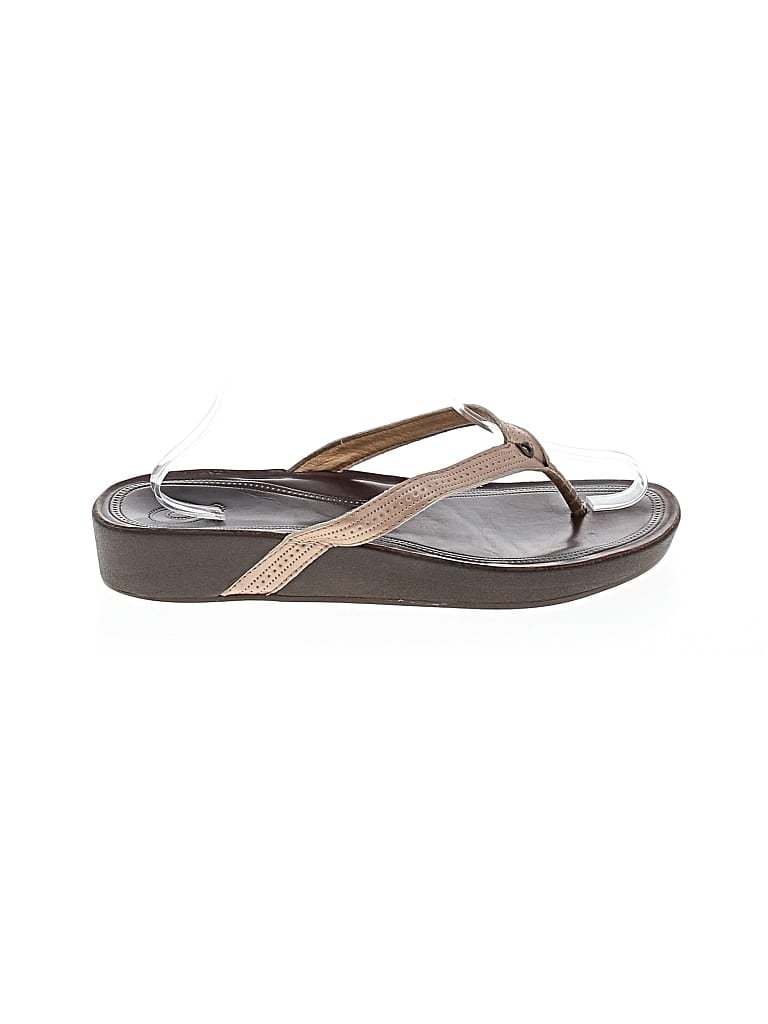 Pre-owned Olukai Flip Flops In Brown