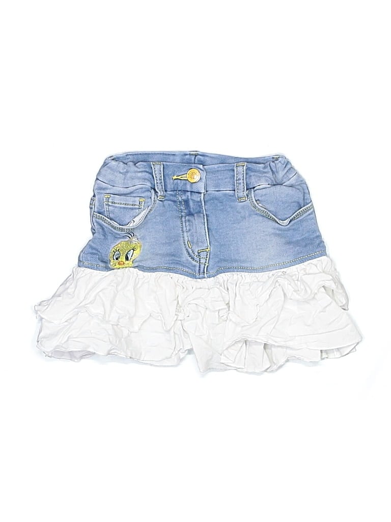 Pre-owned Monnalisa Kids' Denim Skirt In Blue