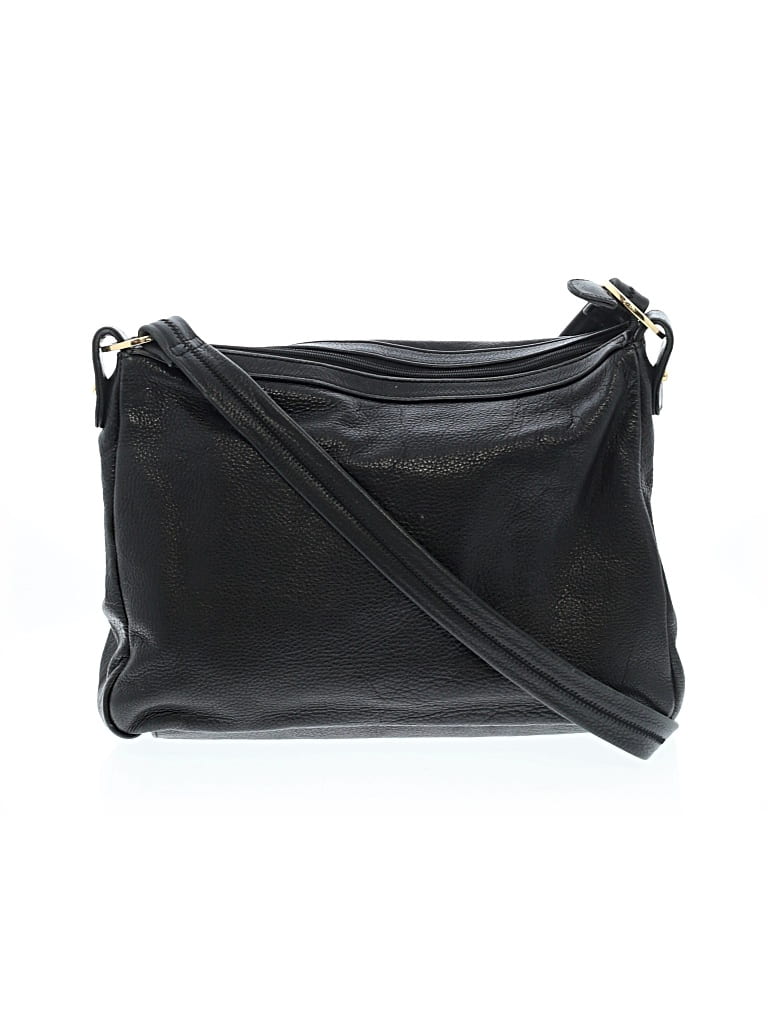 Pre-owned Stone Mountain Leather Crossbody Bag In Black
