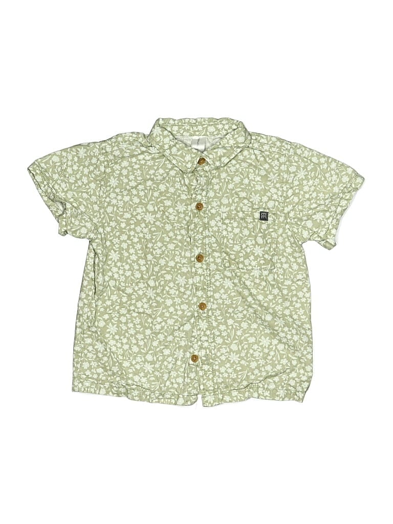 Pre-owned Modern Moments Kids' Short Sleeve Button Down Shirt In Green