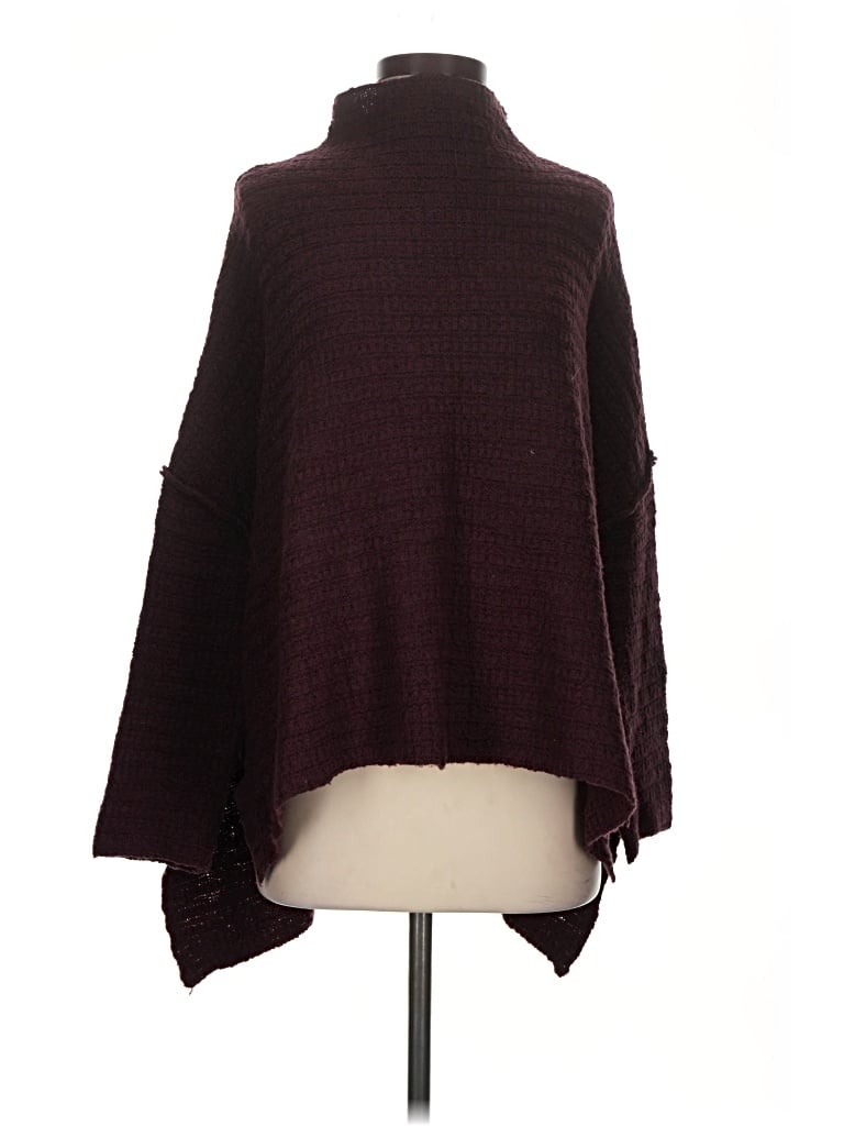 Pre-owned Altar'd State Poncho In Burgundy