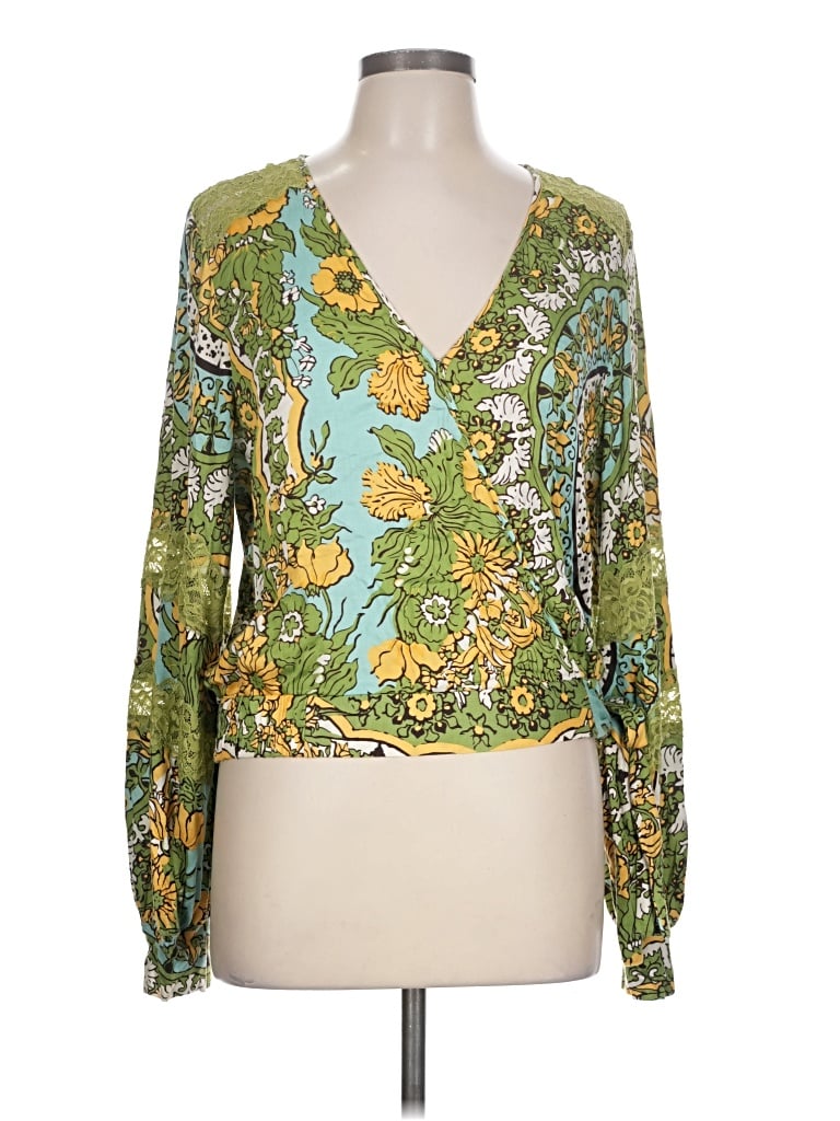 Pre-owned Tiny Long Sleeve Blouse In Green