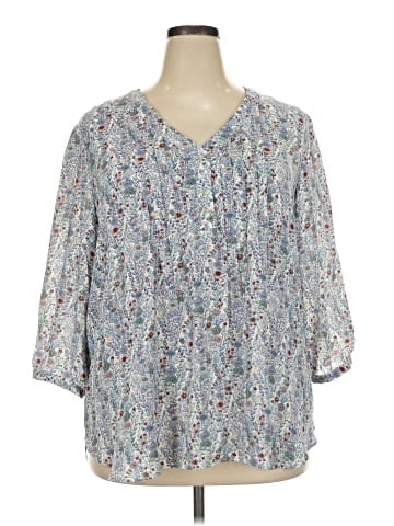 Rose + Olive 3/4 Sleeve Blouse (view 1)
