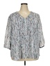 Rose + Olive 100% Polyester Blue 3/4 Sleeve Blouse Size 2X - photo 1