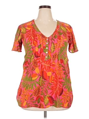 Rose + Olive Short Sleeve Blouse (view 1)