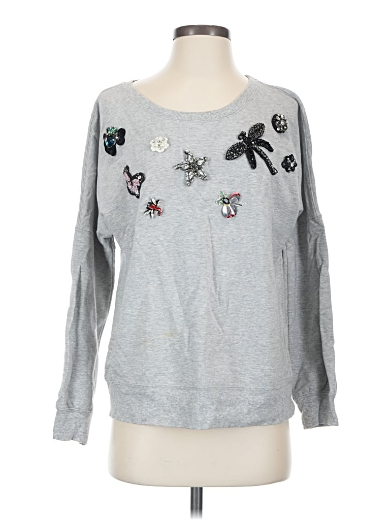 Pre-owned Boston Proper Sweatshirt In Silver