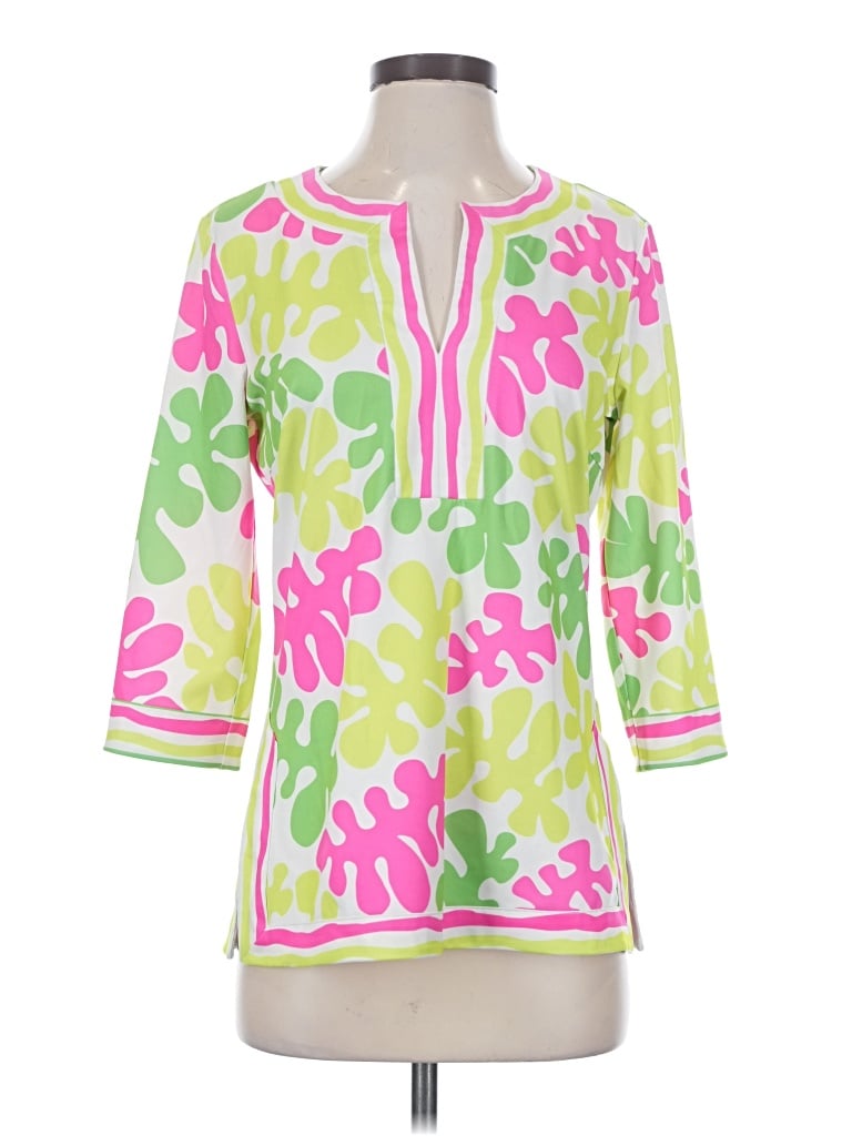 Pre-owned Gretchen Scott Designs 3/4 Sleeve Blouse In Green
