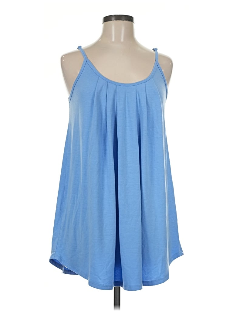 Pre-owned Zenana Tank Top Blue Halter Neckline Tops