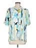 Alia Tropical Blue Short Sleeve Blouse Size 12 - photo 1