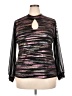 Venus Metallic Black Long Sleeve Blouse Size 2X - photo 1