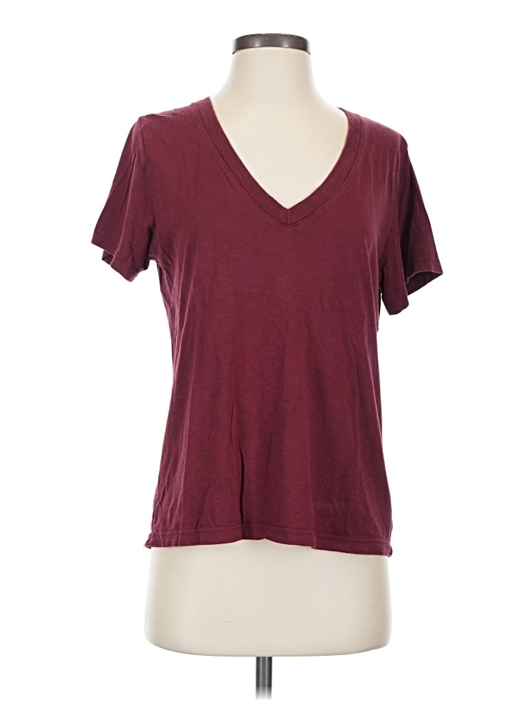 Pre-owned Marine Layer Short Sleeve T-shirt In Burgundy
