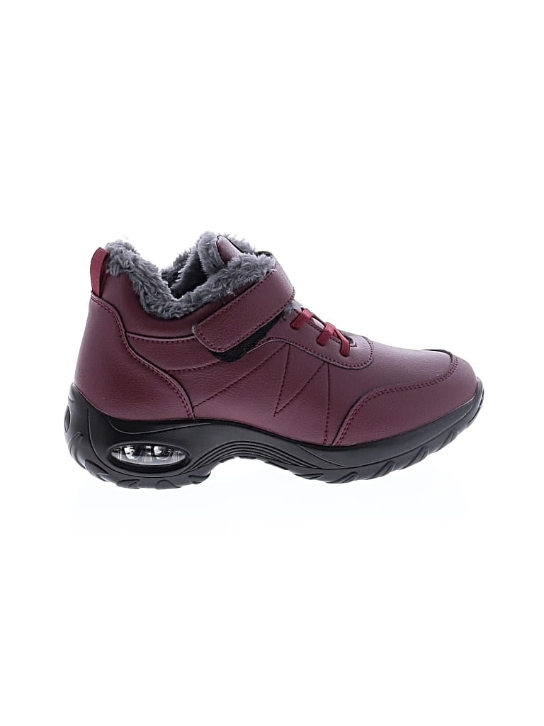 Pre-owned Fashion Ankle Boots In Burgundy