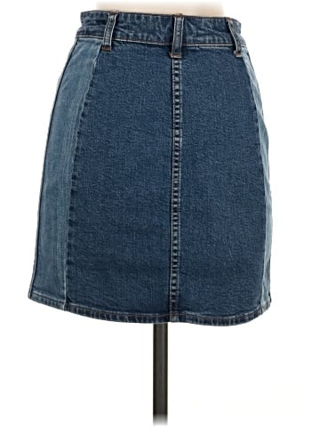 Madewell Stretch Denim Straight Mini Skirt: Pieced Edition (view 2)