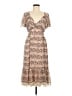 Max Studio 100% Polyester Paisley Tan Casual Dress Size M - photo 1
