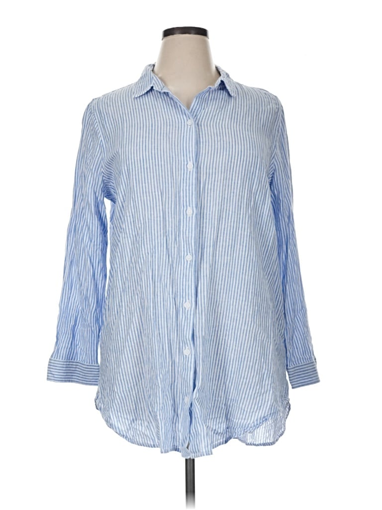 Pre-owned Beachlunchlounge Long Sleeve Button Down Shirt In Blue