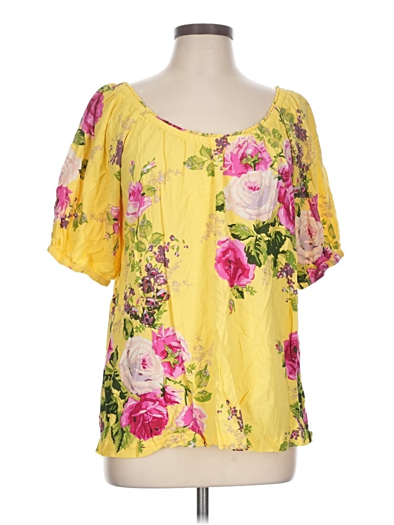 Pre-owned Matilda Jane Short Sleeve Blouse In Yellow