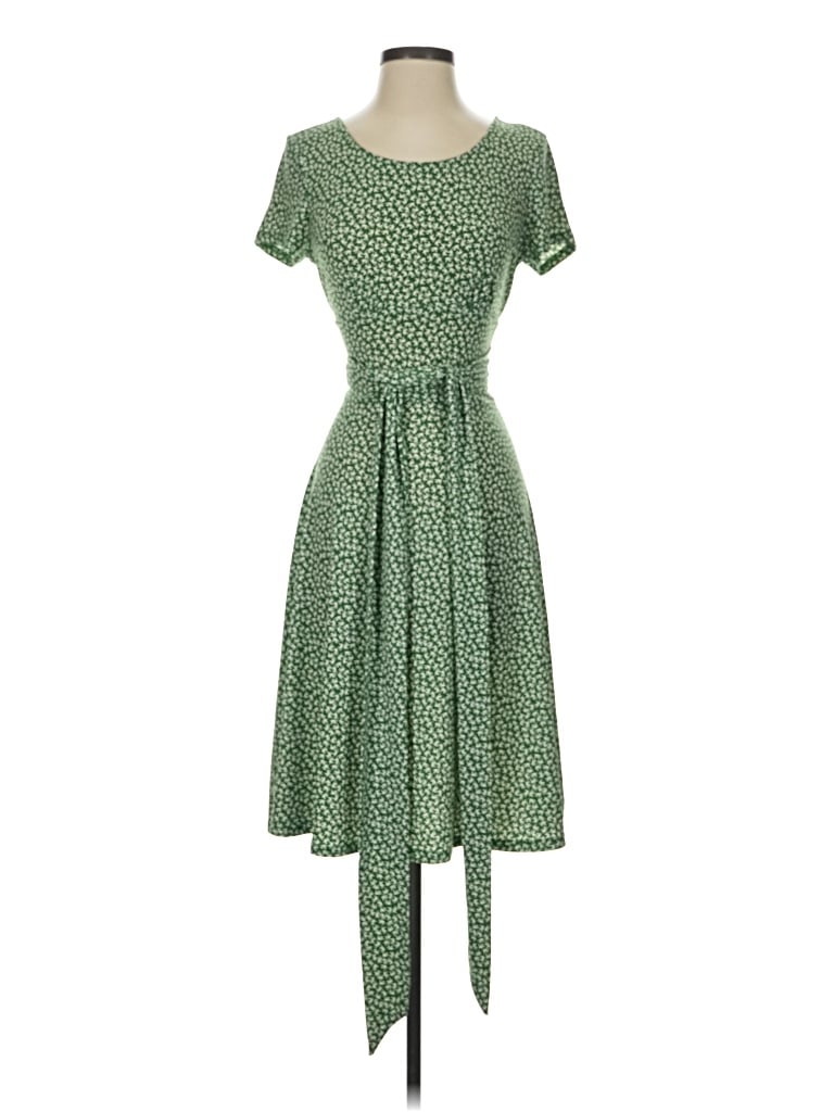 Pre-owned Leota Short Sleeve Top Green Square Neckline Tops
