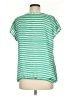 Old Navy 100% Polyester Stripes Green Short Sleeve Blouse Size M - photo 2