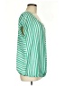 Old Navy 100% Polyester Stripes Green Short Sleeve Blouse Size M - photo 4