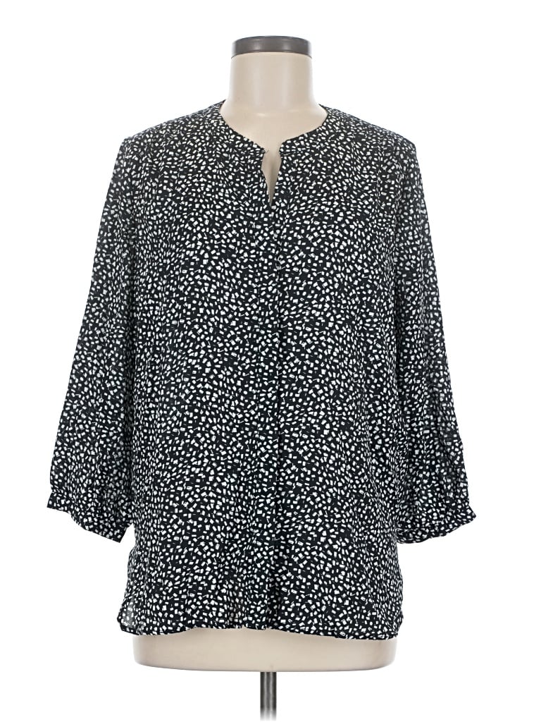 Pre-owned Jachs Girlfriend 3/4 Sleeve Blouse In Black