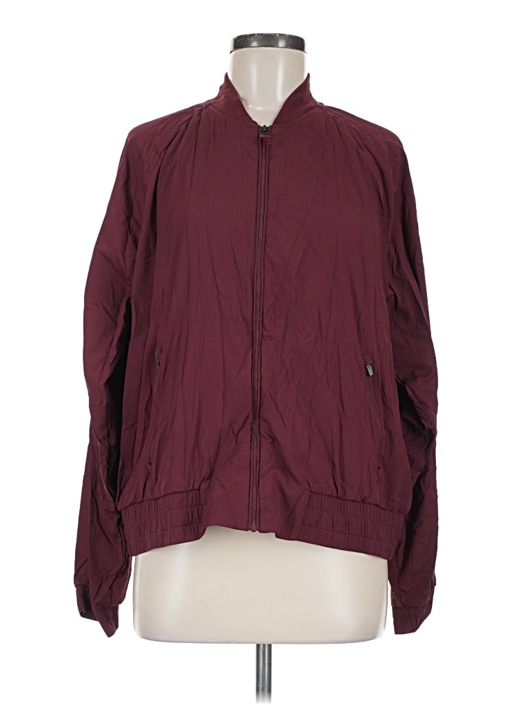 Pre-owned Athleta Jacket In Burgundy