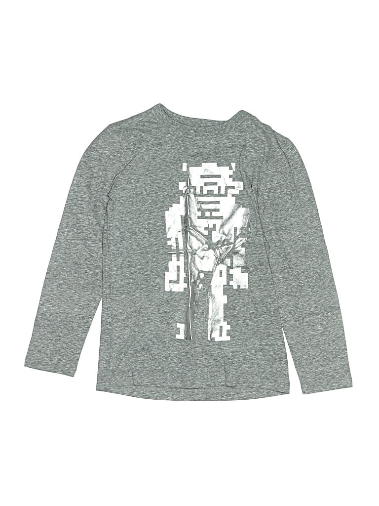 Pre-owned Crewcuts Kids' Long Sleeve T-shirt In Gray