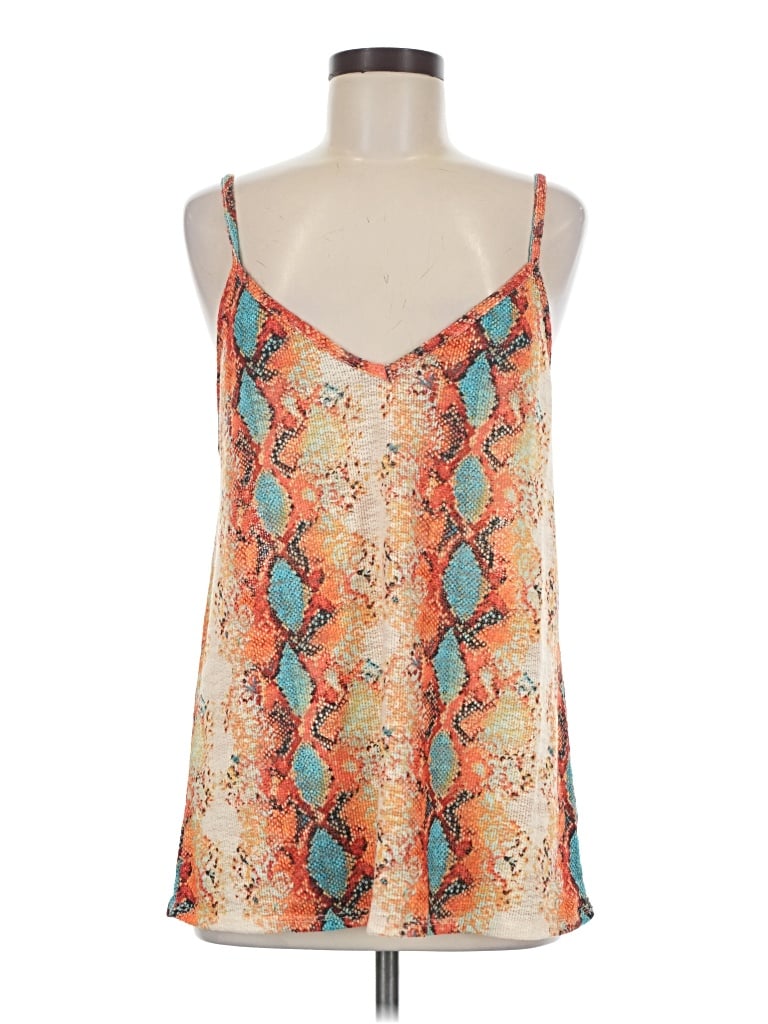Bibi Sleeveless Top Orange Halter Neckline Tops