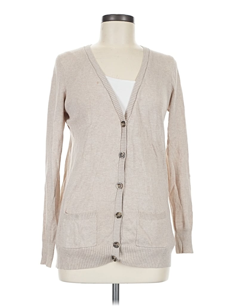 Pre-owned Faded Glory Cardigan Sweater In Tan
