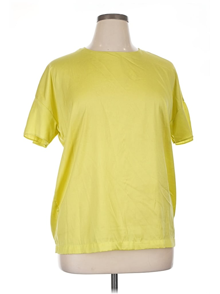 Pre-owned Joe Fresh Short Sleeve Top Yellow Crew Neck Tops