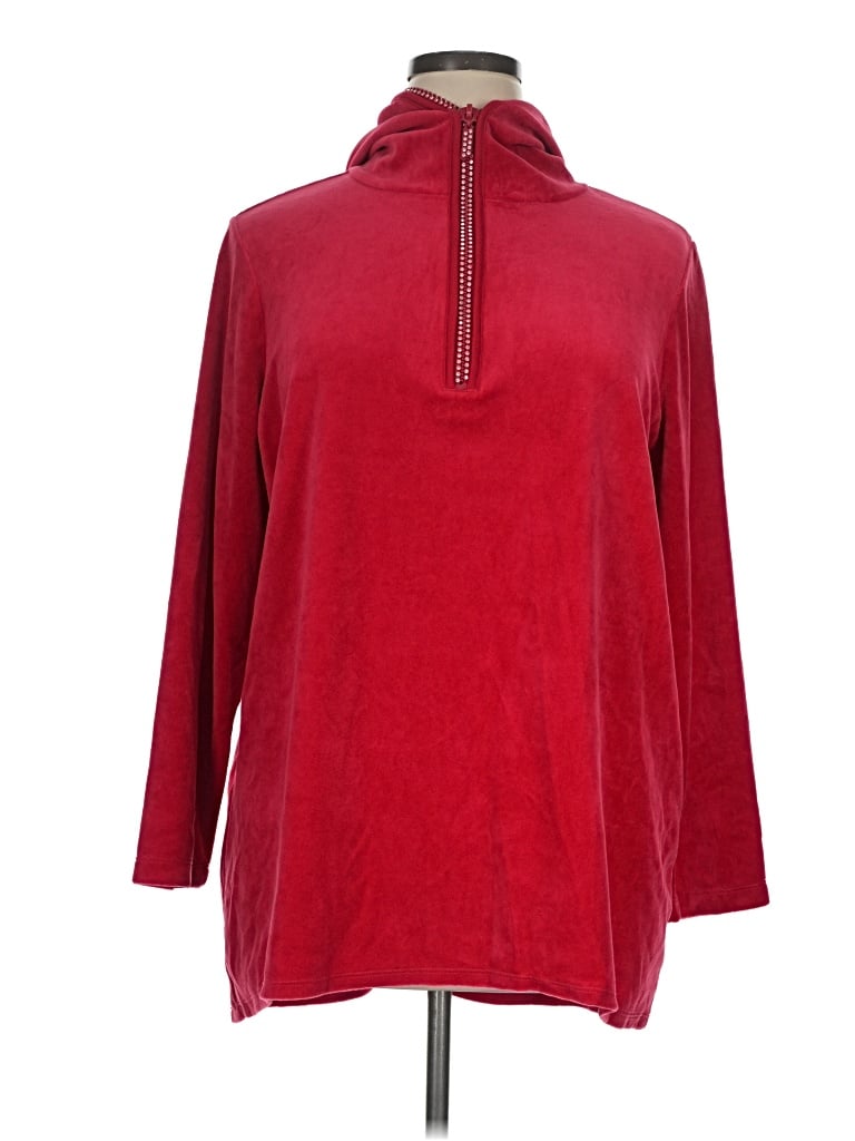 Pre-owned Quacker Factory Fleece Jacket In Red