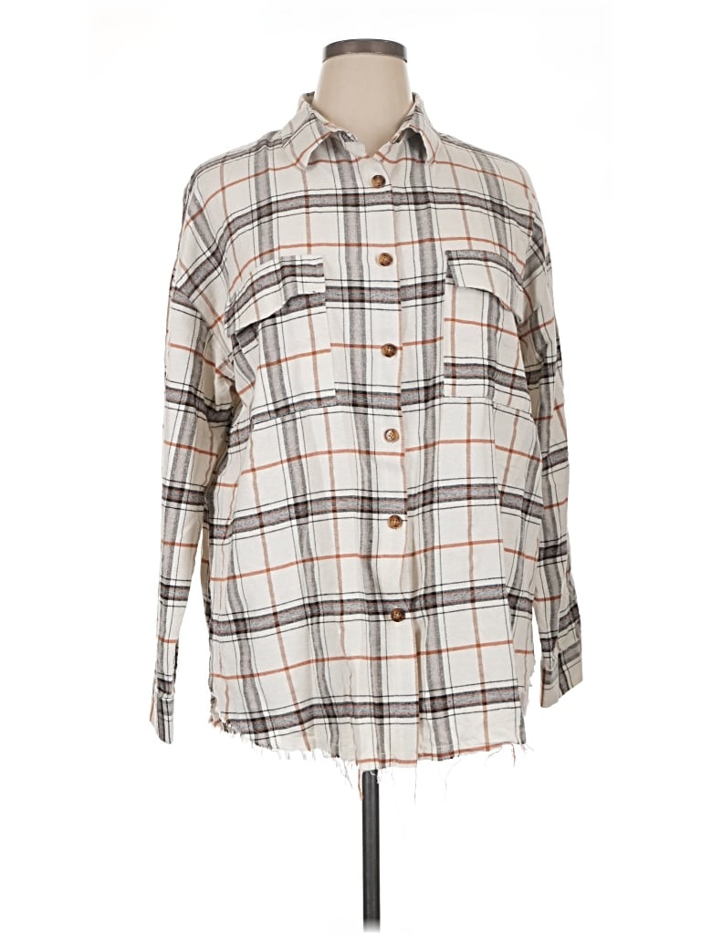 Pre-owned Blakeley Long Sleeve Blouse In Gray