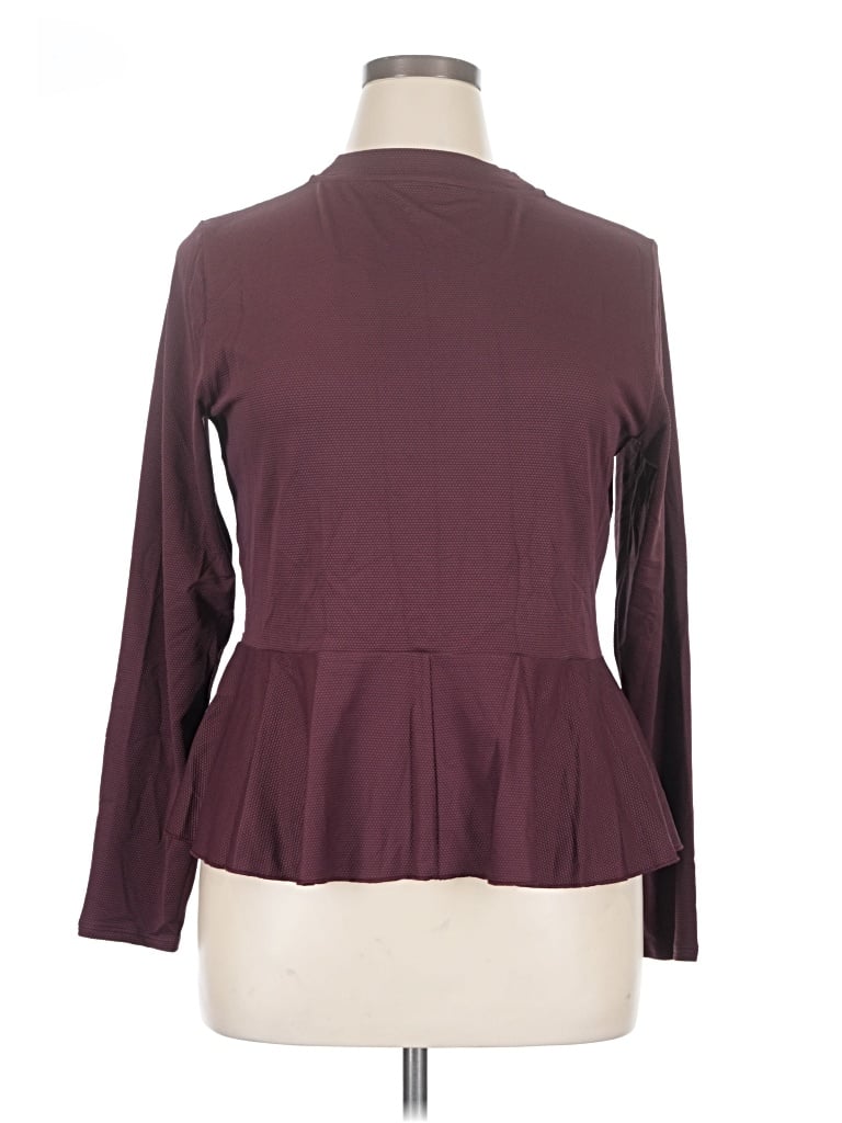 Pre-owned Spanx Long Sleeve Turtleneck In Burgundy