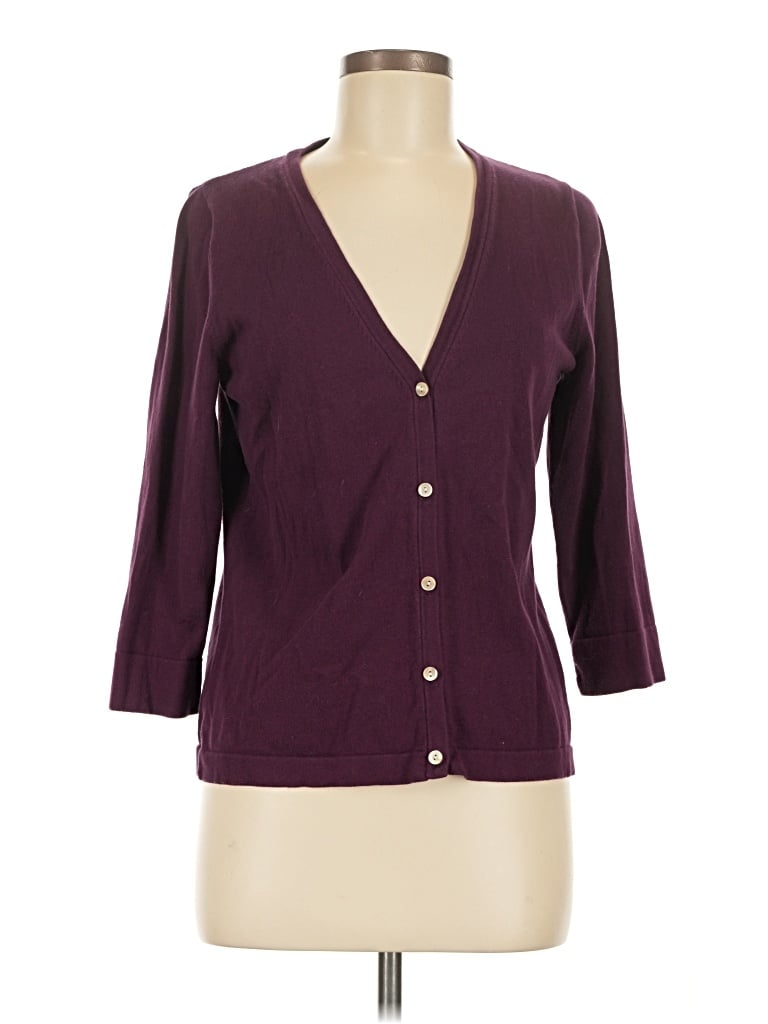 Pre-owned Eddie Bauer Cardigan Sweater In Burgundy