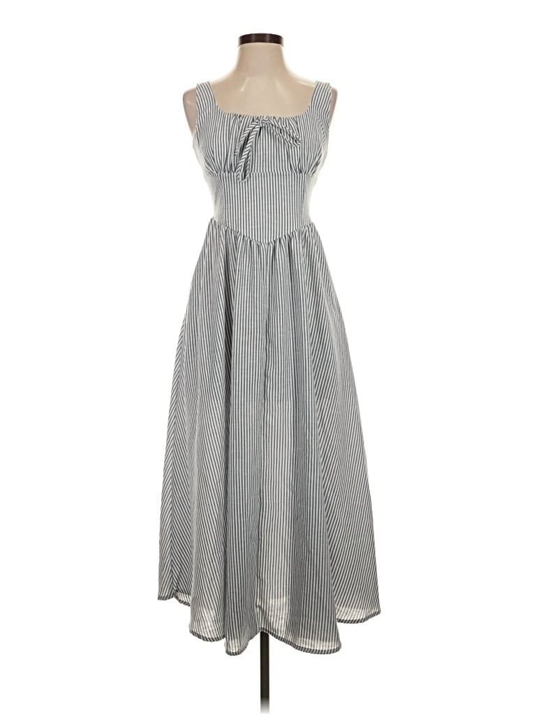 Pre-owned The Workshop Casual Dress In Gray