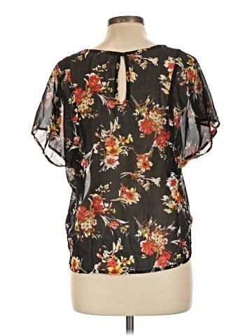 Black Poppy Short Sleeve Blouse (view 2)
