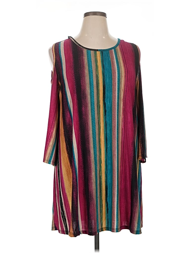 Pre-owned Now N Forever 3/4 Sleeve Top Burgundy Cold Shoulder Neckline Tops