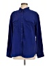 Central Park West 100% Polyester Solid Blue Long Sleeve Blouse Size L - photo 1