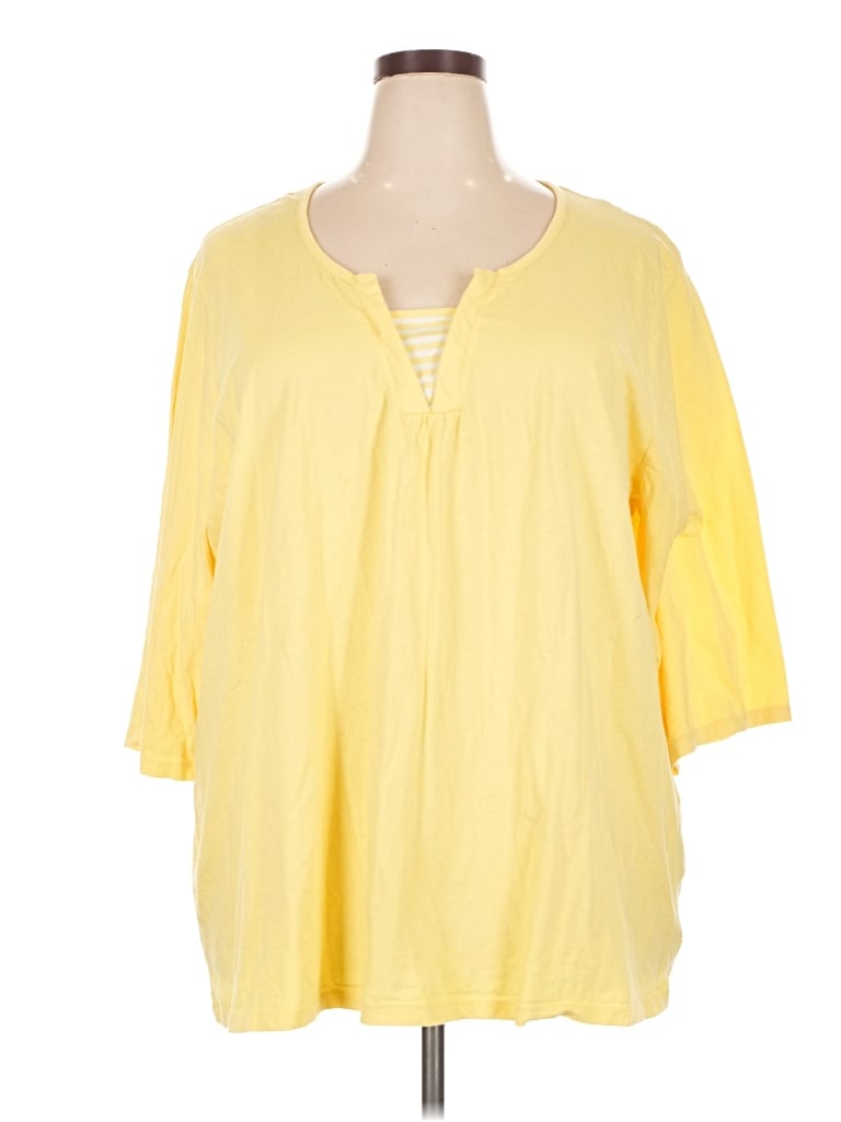 Pre-owned Just My Size 3/4 Sleeve T-shirt In Yellow