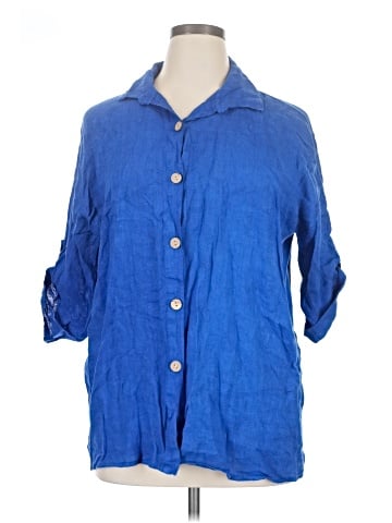 Puro Lino 3/4 Sleeve Button-Down Shirt (view 1)