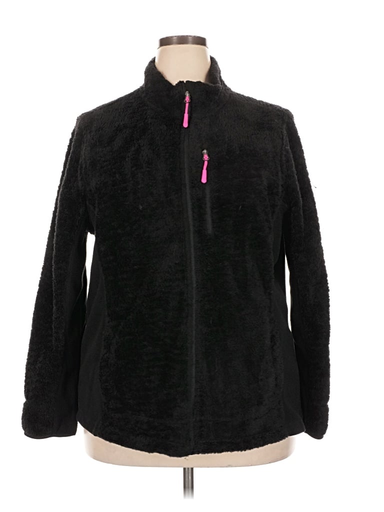 Pre-owned Faded Glory Fleece Jacket In Black