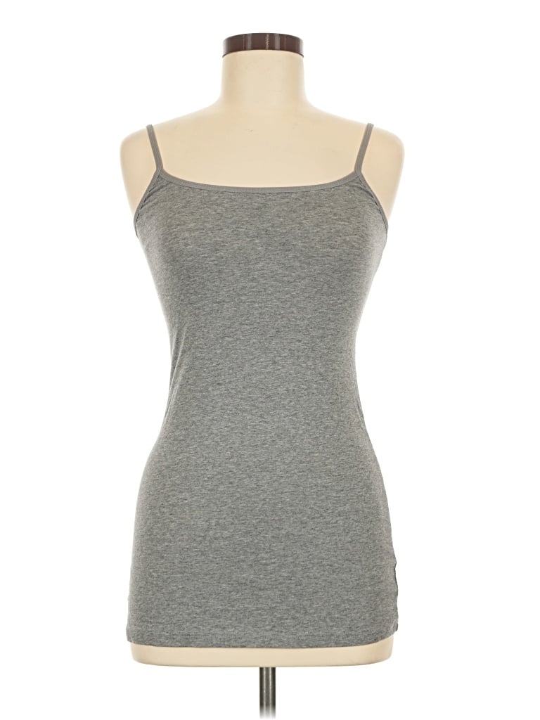 Pre-owned Active Basic Tank Top Gray Strapless Neckline Tops