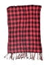 Unbranded Checkered-gingham Red Scarf One size - photo 2