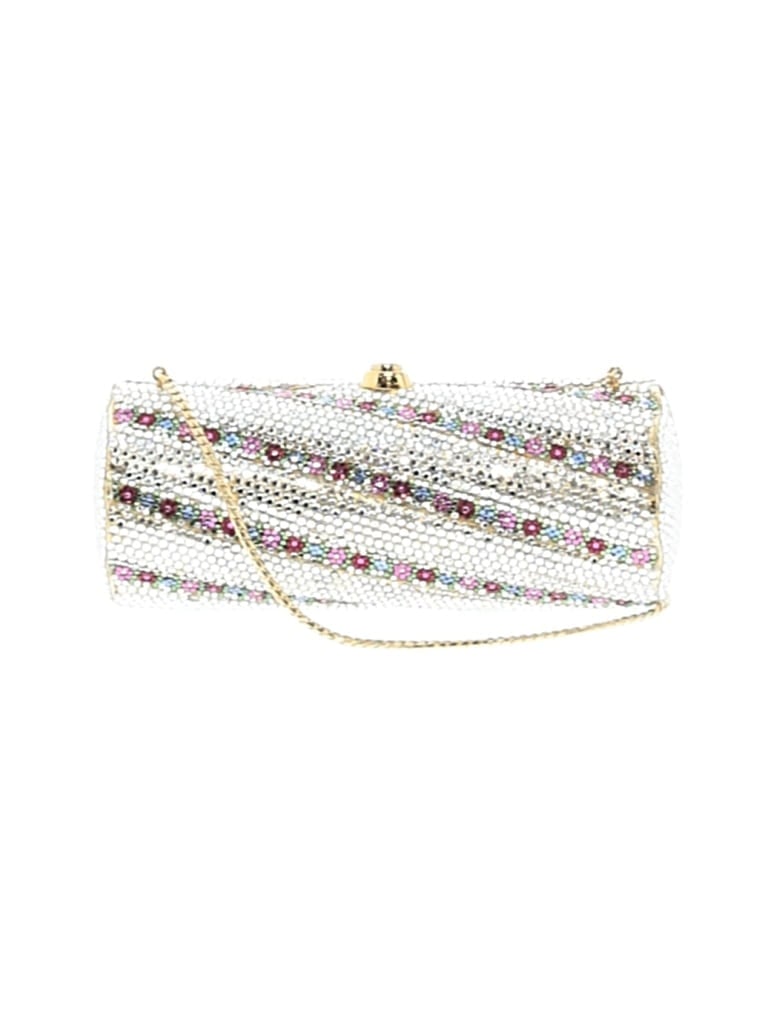 Pre-owned Judith Leiber Clutch In White