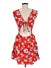 Forever 21 100% Polyester Print Red Casual Dress Size M - photo 2
