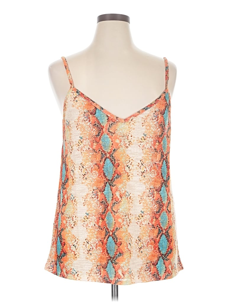 Bibi Sleeveless Top Orange Scoop Neck Tops