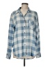 Billy T 100% Lyocell Checkered-gingham Blue Long Sleeve Button-Down Shirt Size M - photo 1