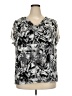 212 Collection Silver Short Sleeve Blouse Size 2X - photo 1