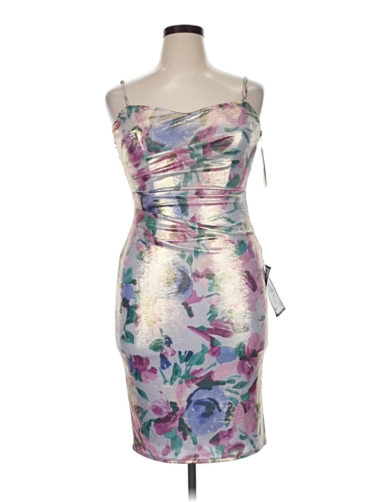 City Studio Cocktail Dress In Silver